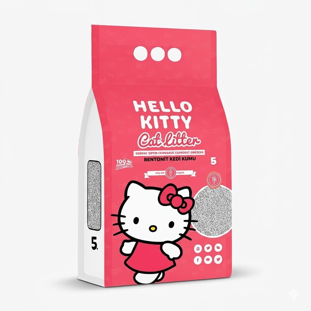 Kantal Hello Kitty Arena para Gatos con Aroma a Talco de Bebé 4.2 kg - Imagen 1