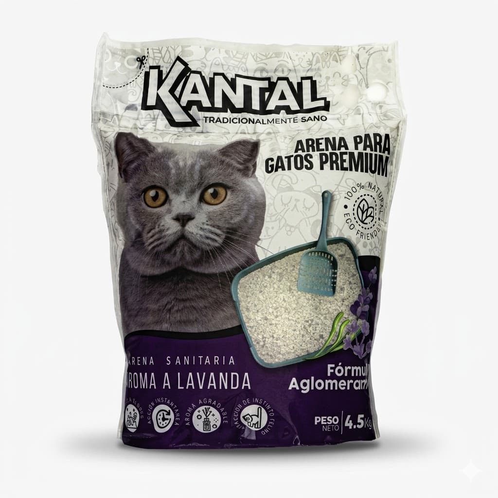 Kantal Arena Sanitaria Premium para Gatos con Aroma a Lavanda 4.5 kg