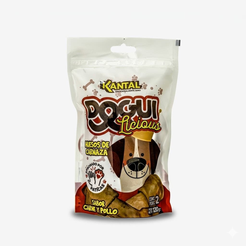 Kantal Dogulicious Hueso Carne y Pollo 2 Unidades - Premios Sabrosos que Fortalecen la Mandíbula