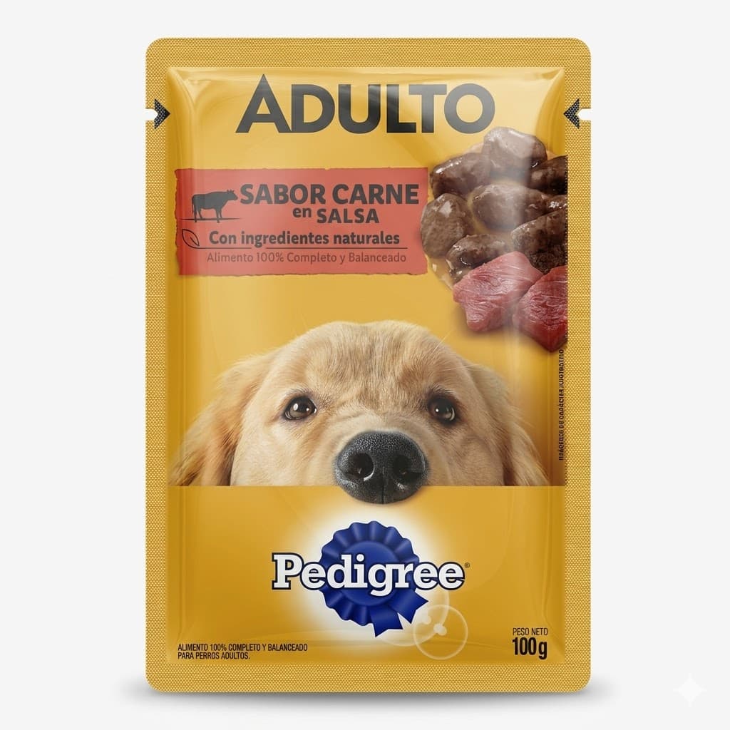 Pedigree Adulto Sobre Carne 100 Gr - Alimento Húmedo Balanceado para Mezclar o Comer Solo