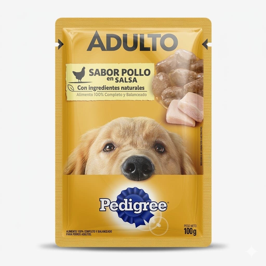 Pedigree Adulto Sobre Pollo 100 Gr - Deliciosos Trozos de Pollo en Salsa para Nutrición Diaria