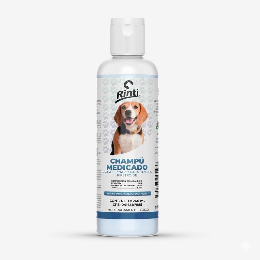 Rinti Champú Medicado 240 ML - Fórmula Antiséptica para el Alivio de la Piel
